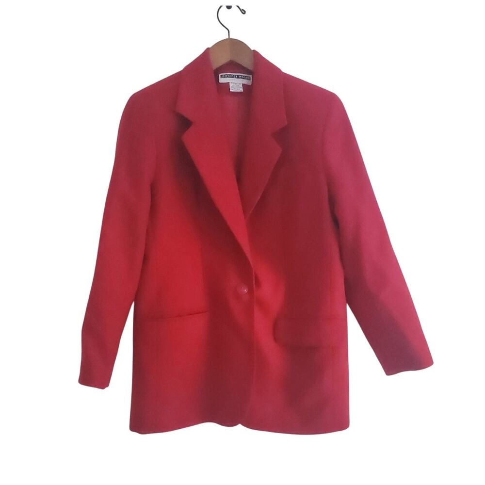 4P Vintage Jennifer Moore Vibrant Red Wool Blazer